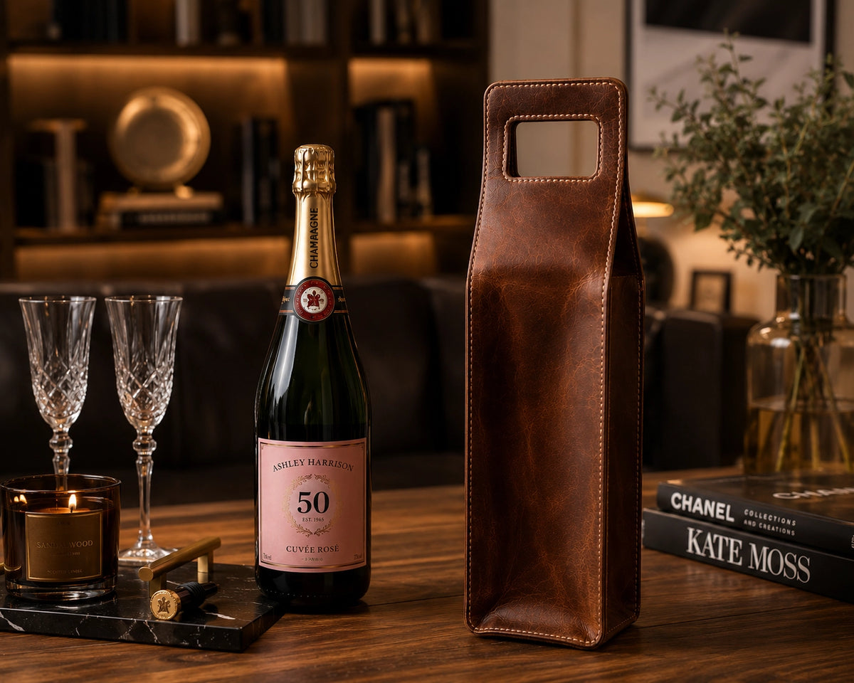 Leather Liquor Carrier Tote