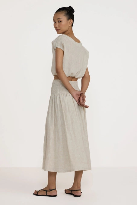 Smocked Easy Skirt - Natural