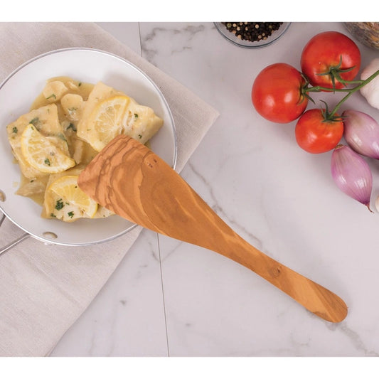 Italian Olive Wood Wide Spatula, 12.5in