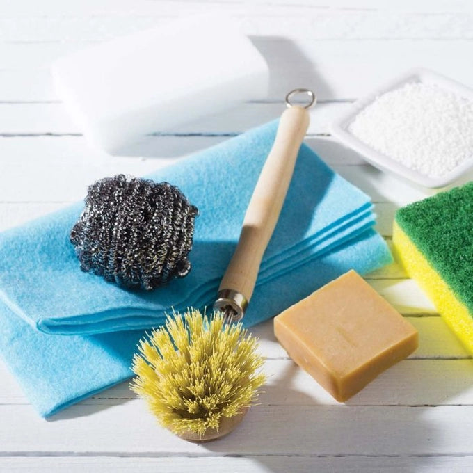 Natural Bristle Veggie and Dish Scrub Brush