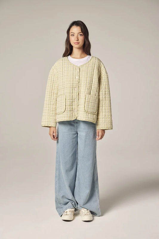 Eyelet Reversible Quilted Jacket