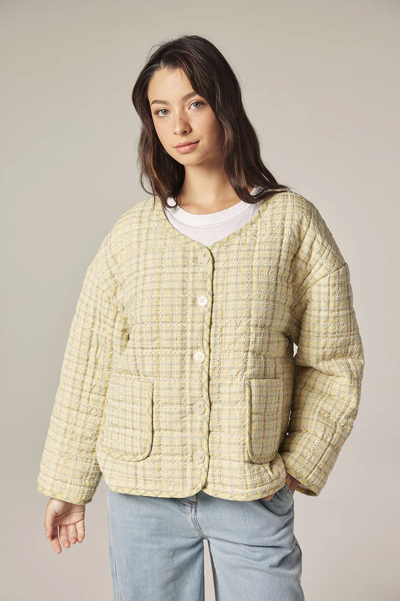 Eyelet Reversible Quilted Jacket
