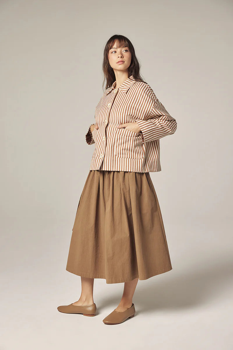 Striped Jacket Brown