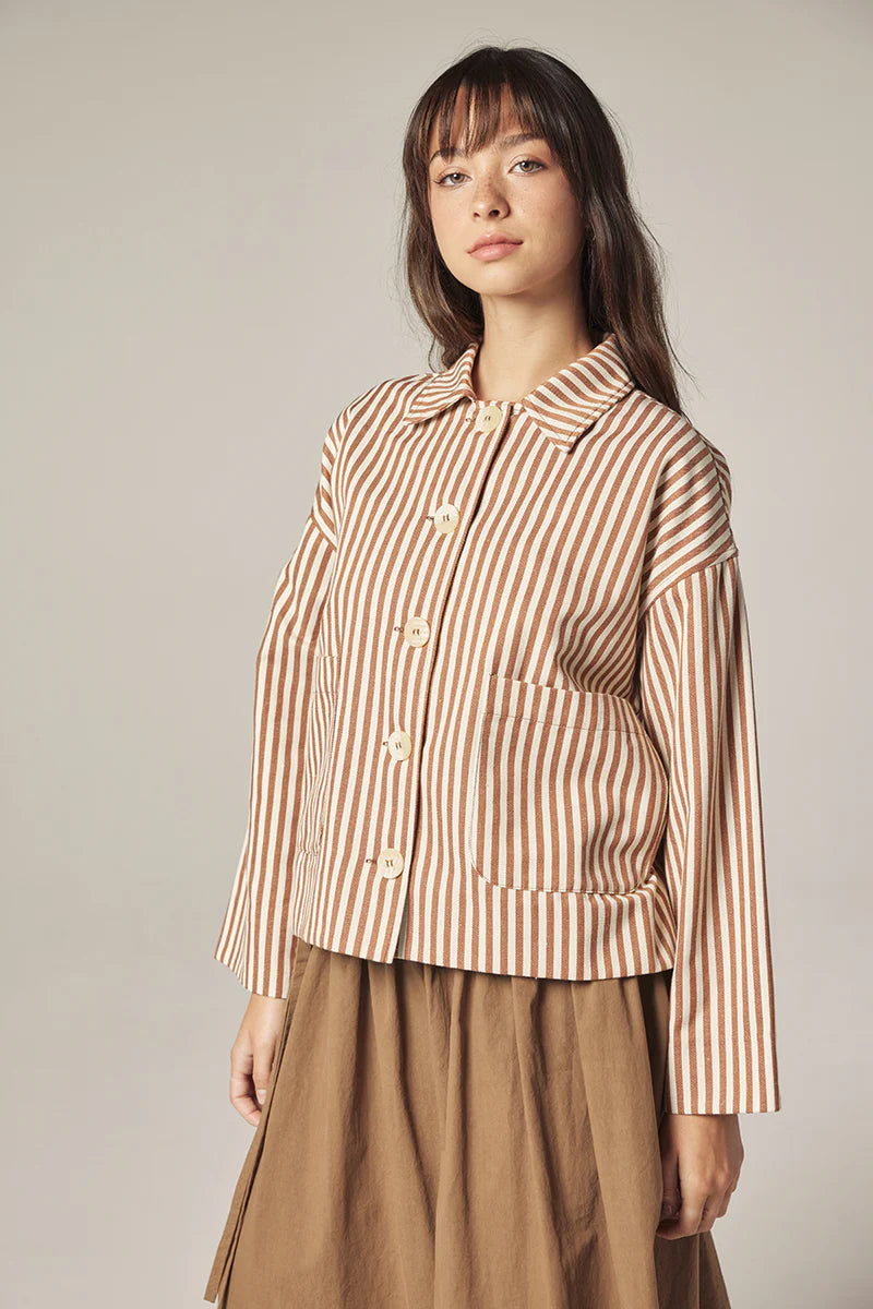 Striped Jacket Brown