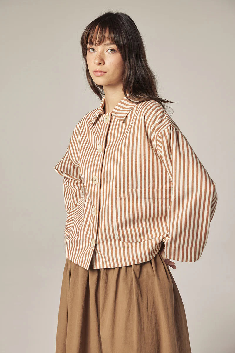 Striped Jacket Brown