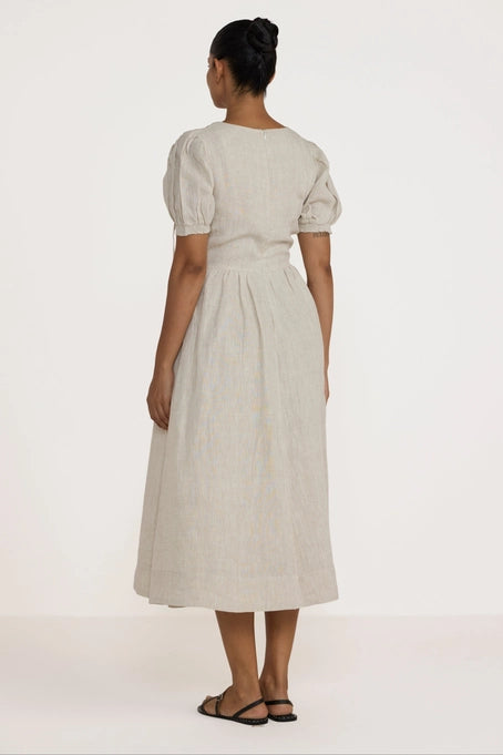 Short Sleeve Bodice Dress - Natural