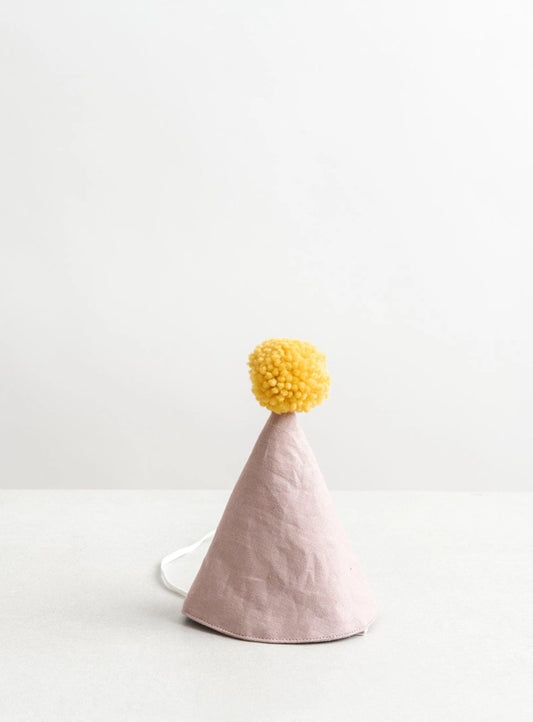Linen Birthday Hat - Dusty-Pink