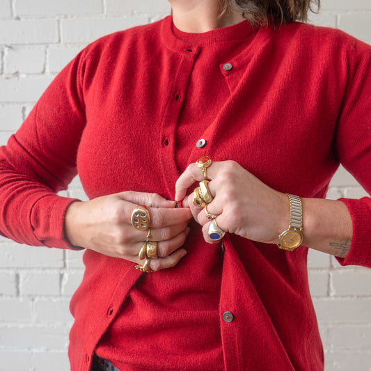 CA Cashmere Cardigan - Garnet