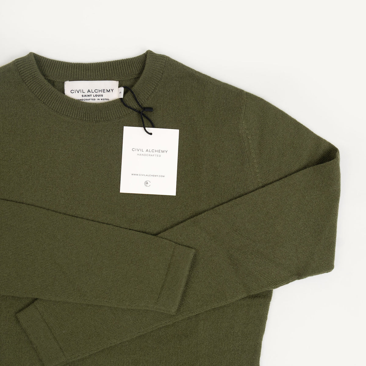 CA Cashmere Crew - Bay Leaf