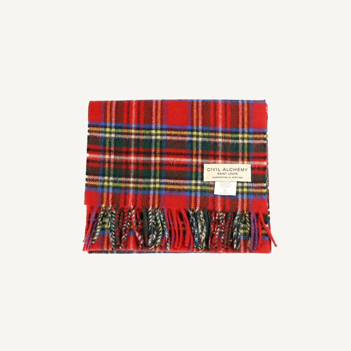 CELINE 19AW ウールマフラー　SCARF IN TARTAN WOOL fringed scarf in monogram cashmere - BLACK / TOFFEE | CELINE
