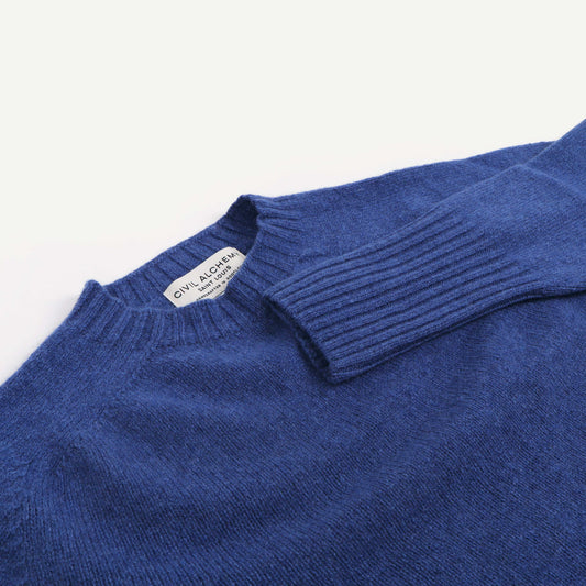 Crew Neck Deep Ribs - Denim