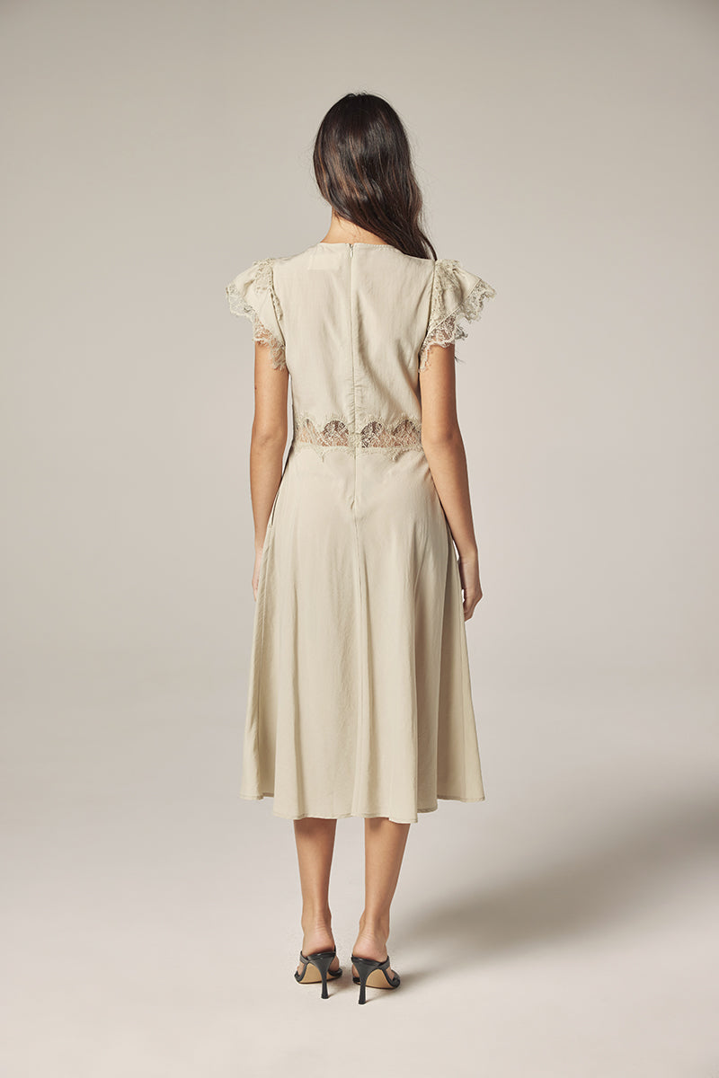 Laced Bias Dress Ash