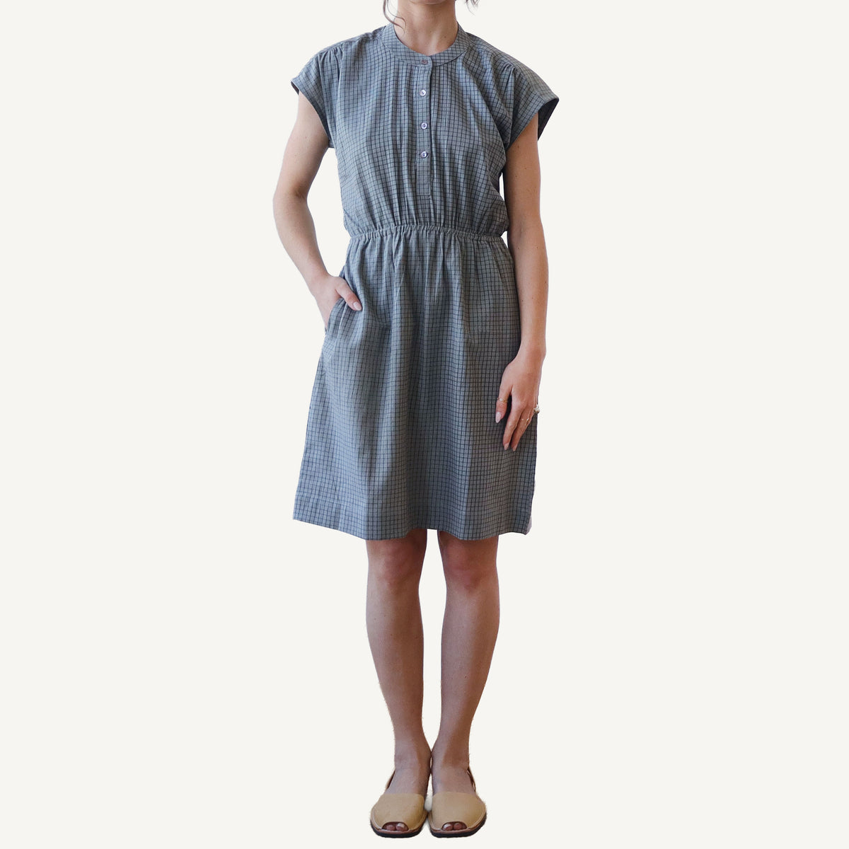 CA Everyday Dress - Moss Plaid