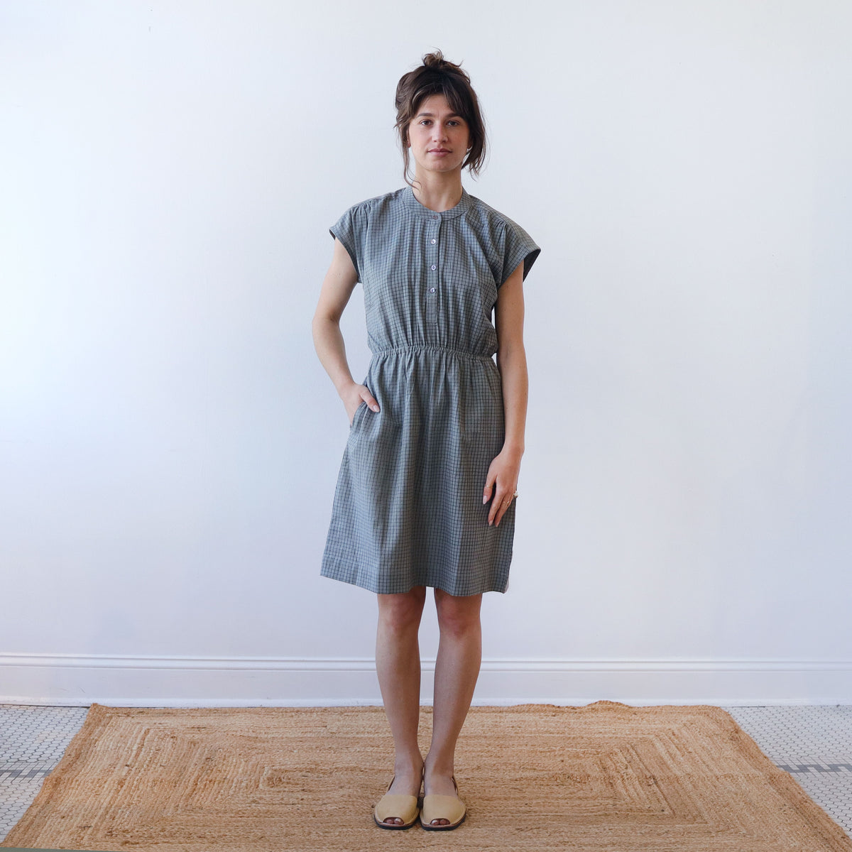 CA Everyday Dress - Moss Plaid