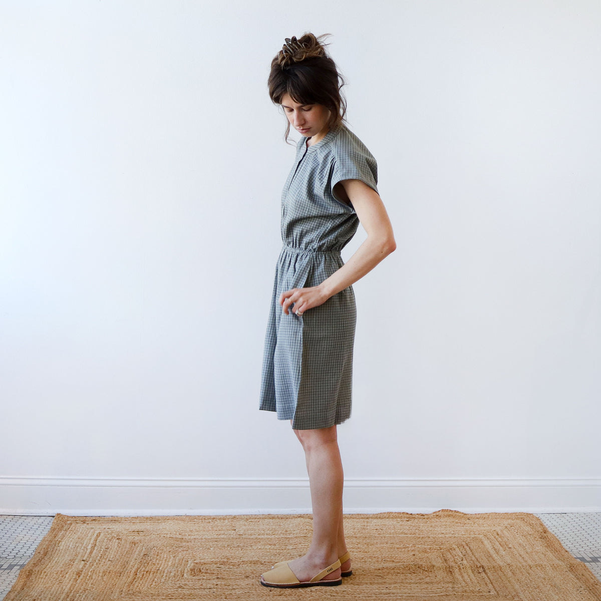 CA Everyday Dress - Moss Plaid