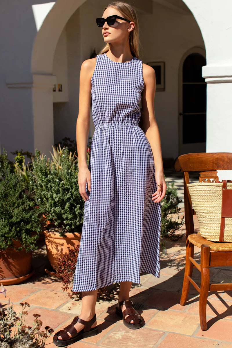 Studio Sundress - Navy Seersucker