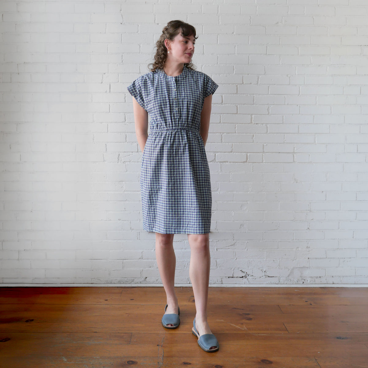 CA Everyday Dress - Navy Plaid