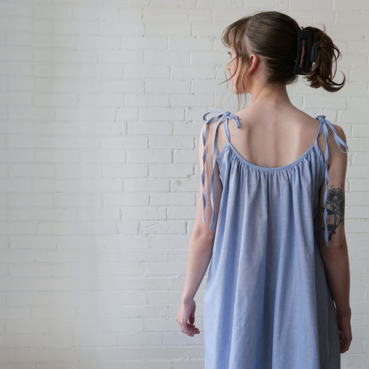 CA Flow Dress - Navy Weave