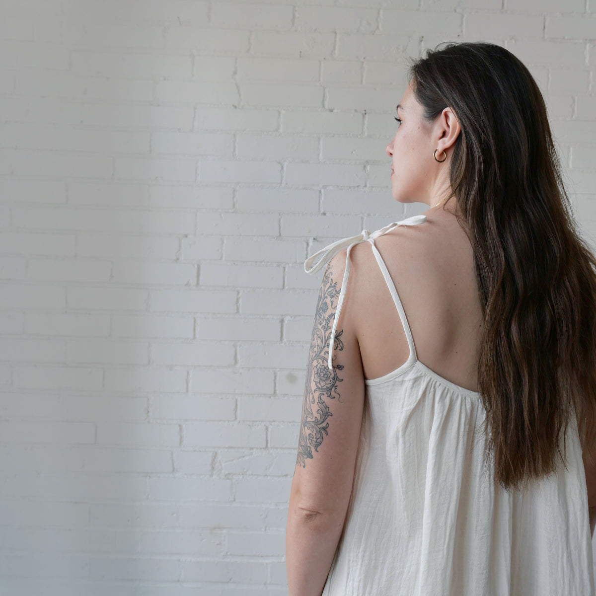 CA Flow Dress - White Gauze