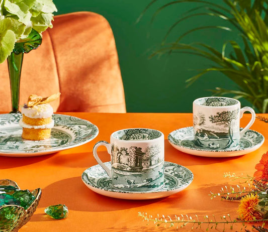 Green Italian Espresso Cup & Saucer 3oz