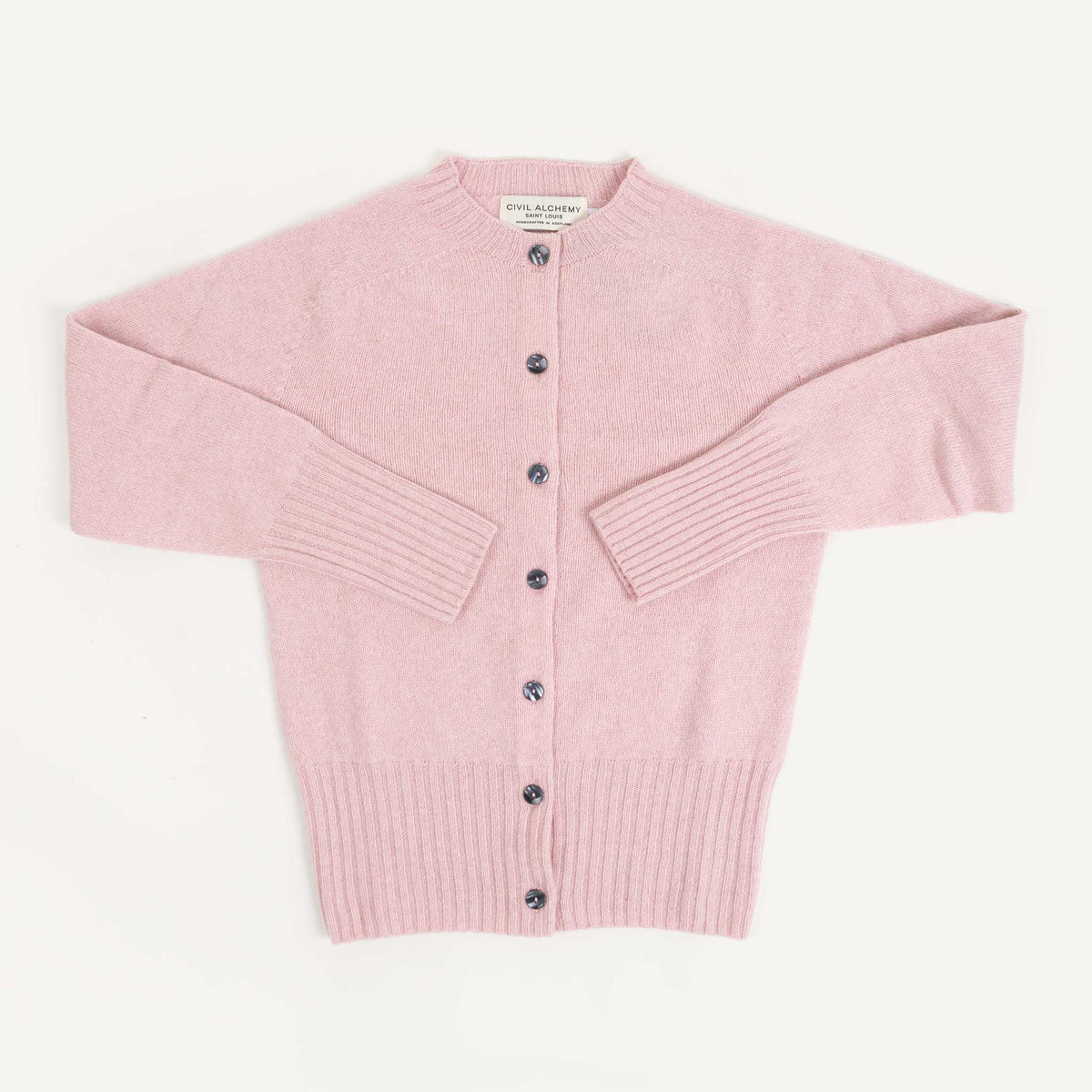 Lambswool Cardigan Deep Ribs - Nymph