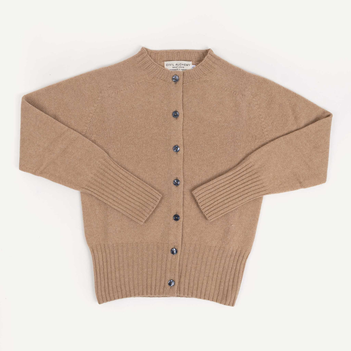 Lambswool Cardigan Deep Ribs - Sandstorm