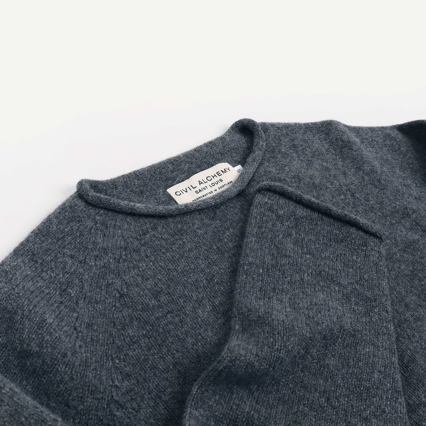 Lambswool Roll Edge Sweater - Derby Gray