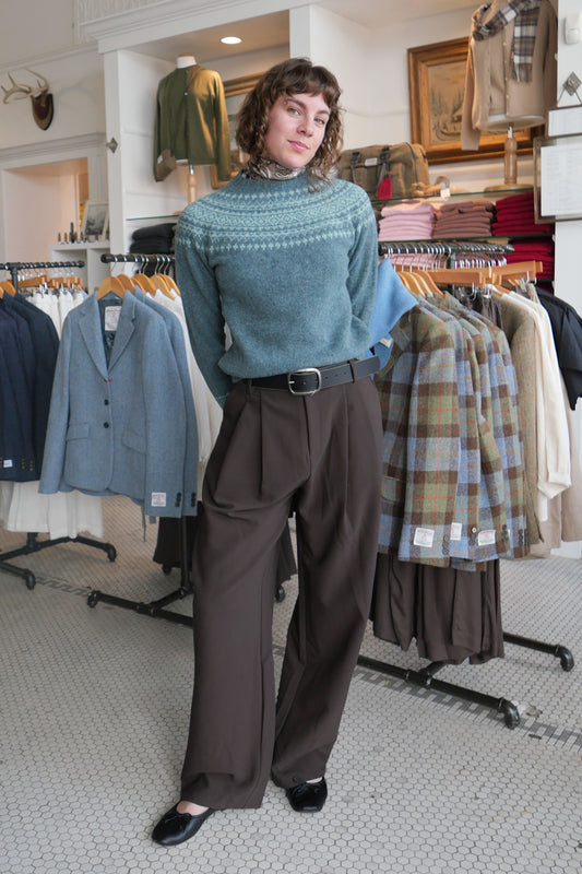 Shetland Crewneck - Verdigris/Opal