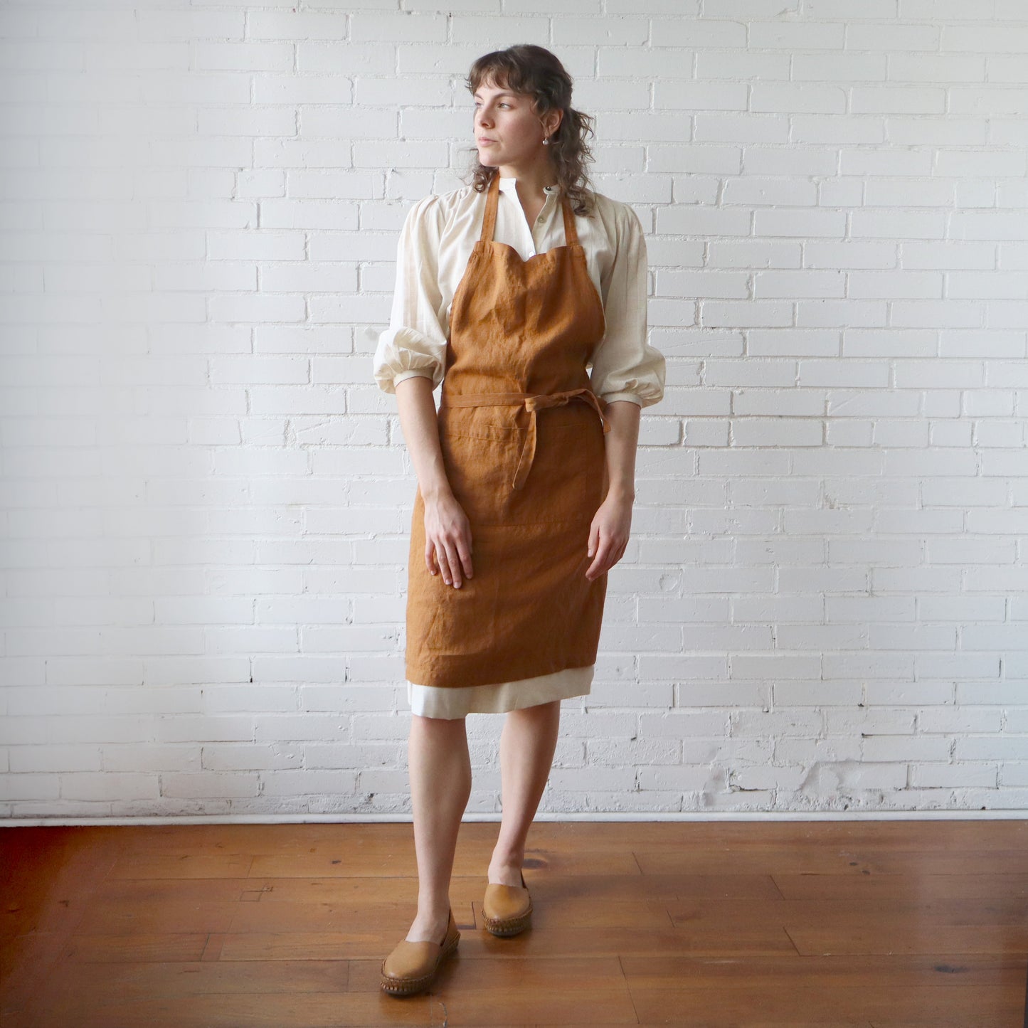 Linen Daily Apron - Hazelnut