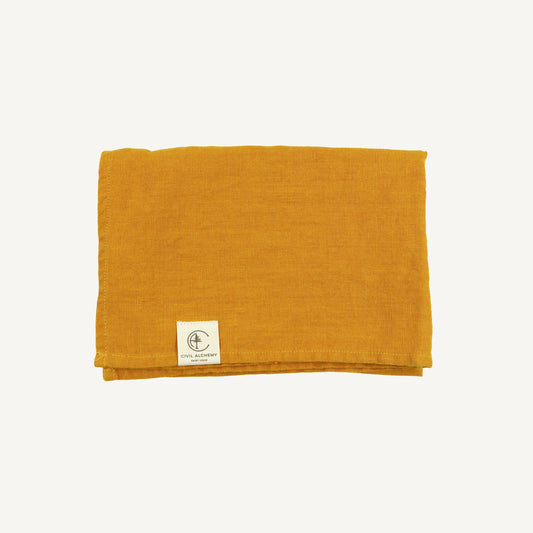 Vintage Linen Kitchen Towel - Mustard