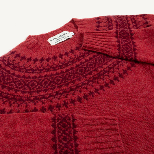 Shetland Crewneck - Frambois/Claret