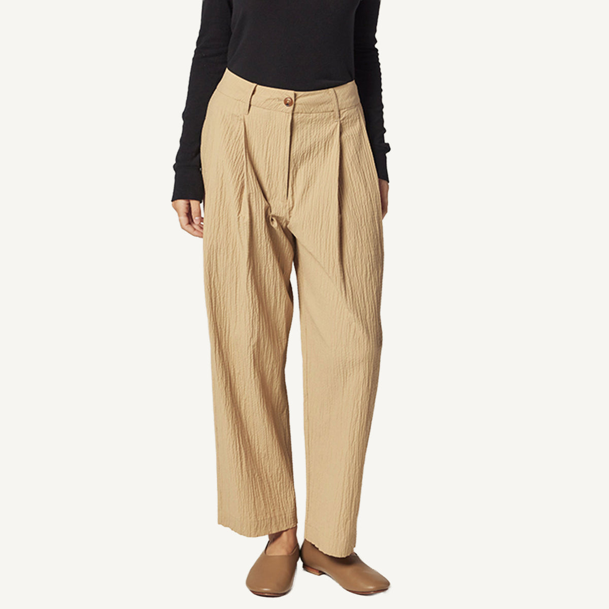 Elastic Back Pants Tan