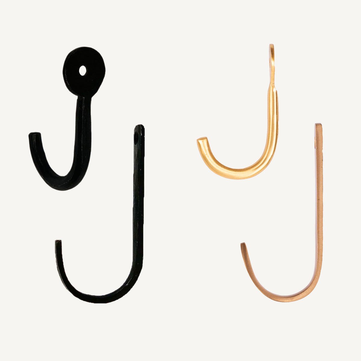 Wall Hooks - Brass & Iron