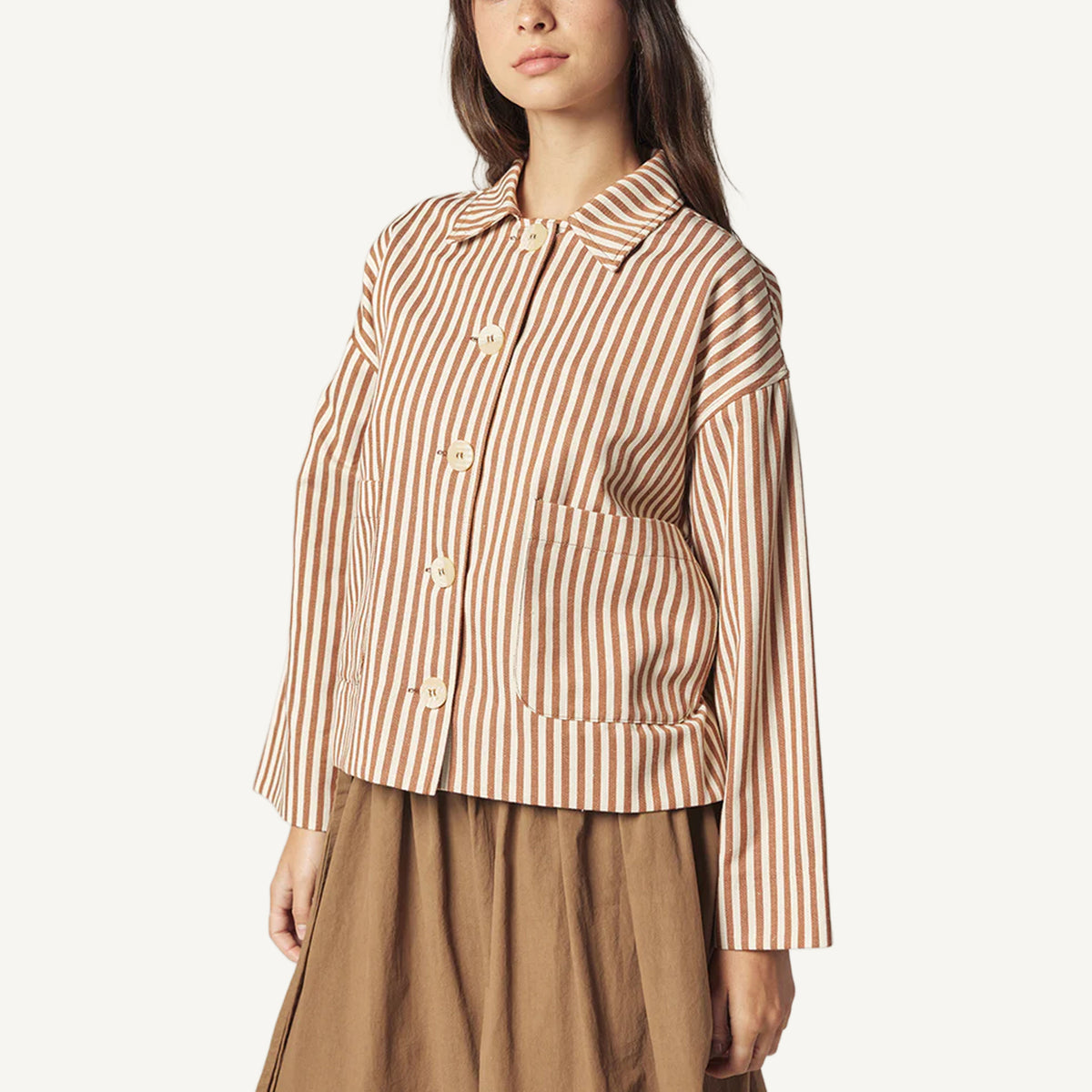 Striped Jacket Brown