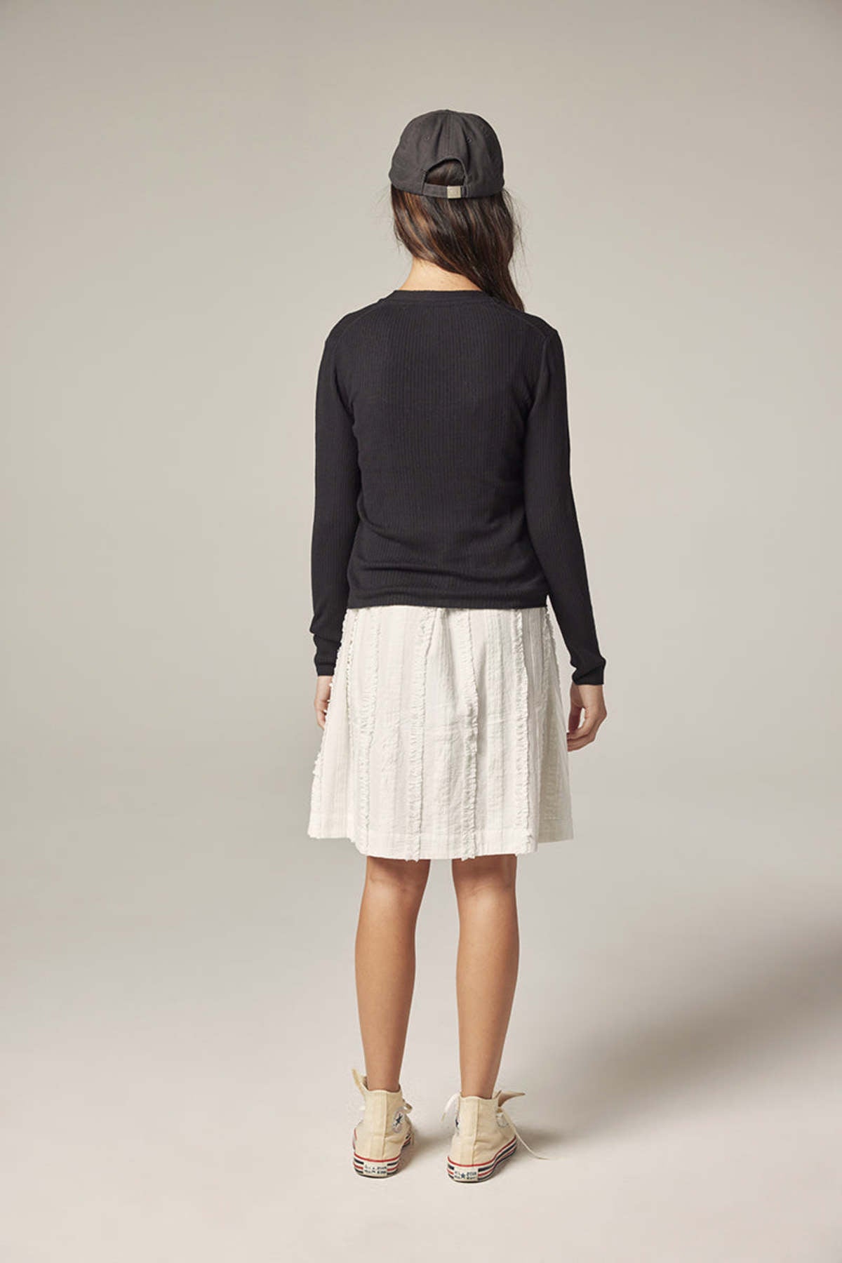 V-Neck Cotton Cardigan Black
