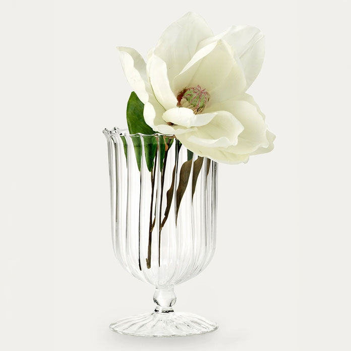 Optical Glass Urn Vase