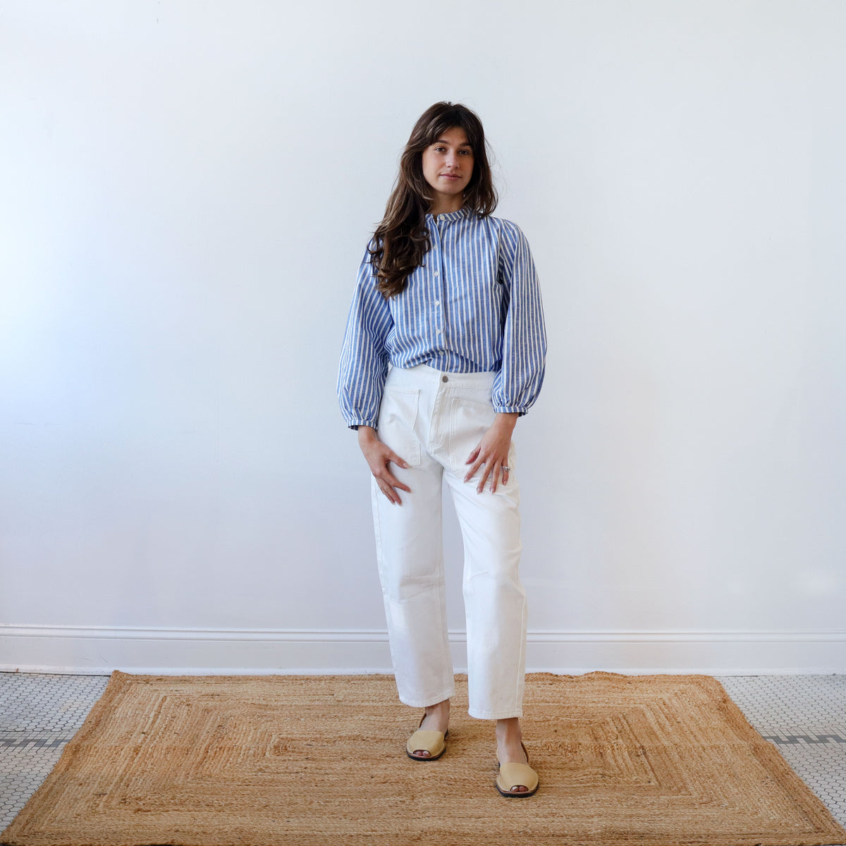CA Everyday Blouse - Blue Stripe