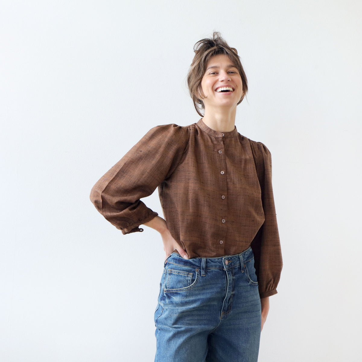 CA Everyday Blouse - Chocolate Silk