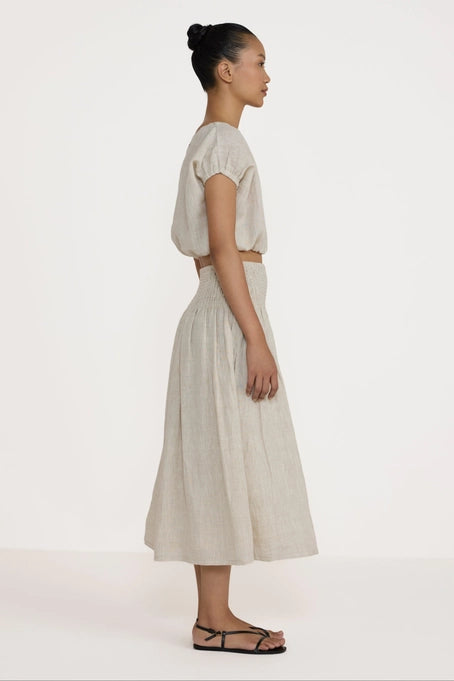 Smocked Easy Skirt - Natural