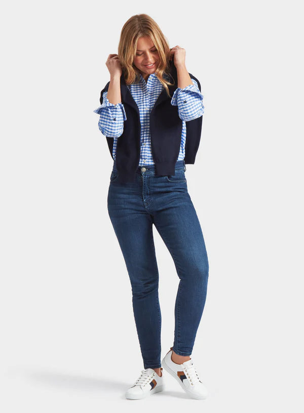 Blue White Gingham Oxford Cloth