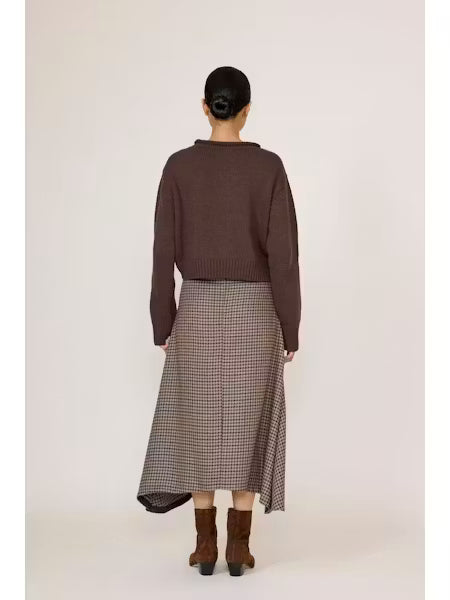 Flowy Midi Skirt - Wool Plaid