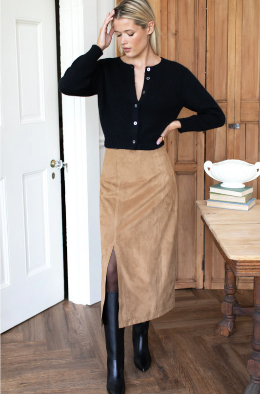 Pencil Skirt - Cocoa Suede