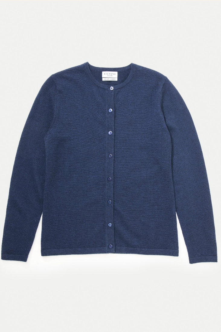 Blue cardigan on a white background