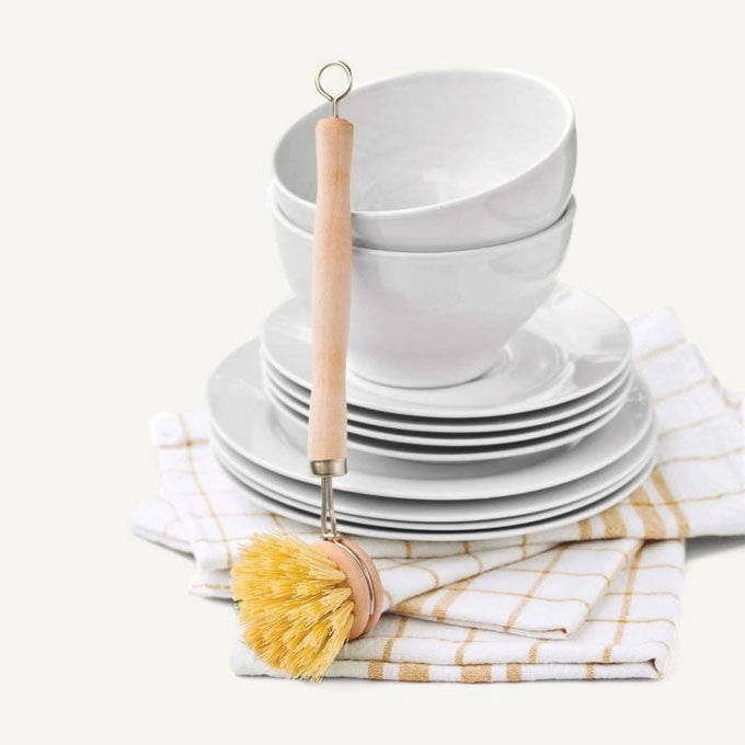 Natural Bristle Veggie and Dish Scrub Brush