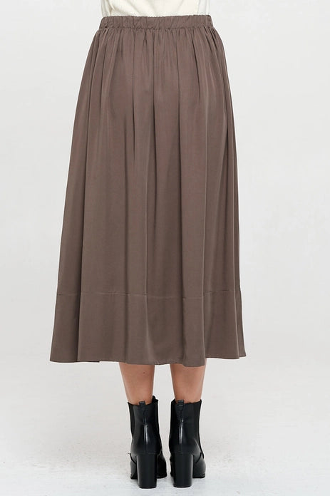 Pleated Midi Skirt - Olive