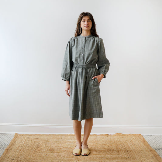 CA The Blouse - Moss Plaid