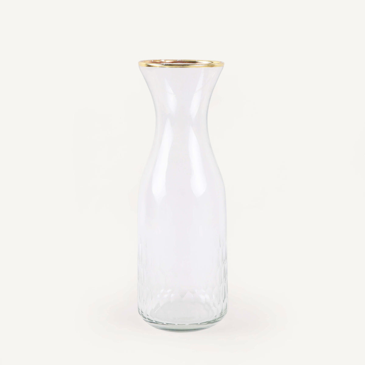 Etched Glass Carafe with Gold Rim