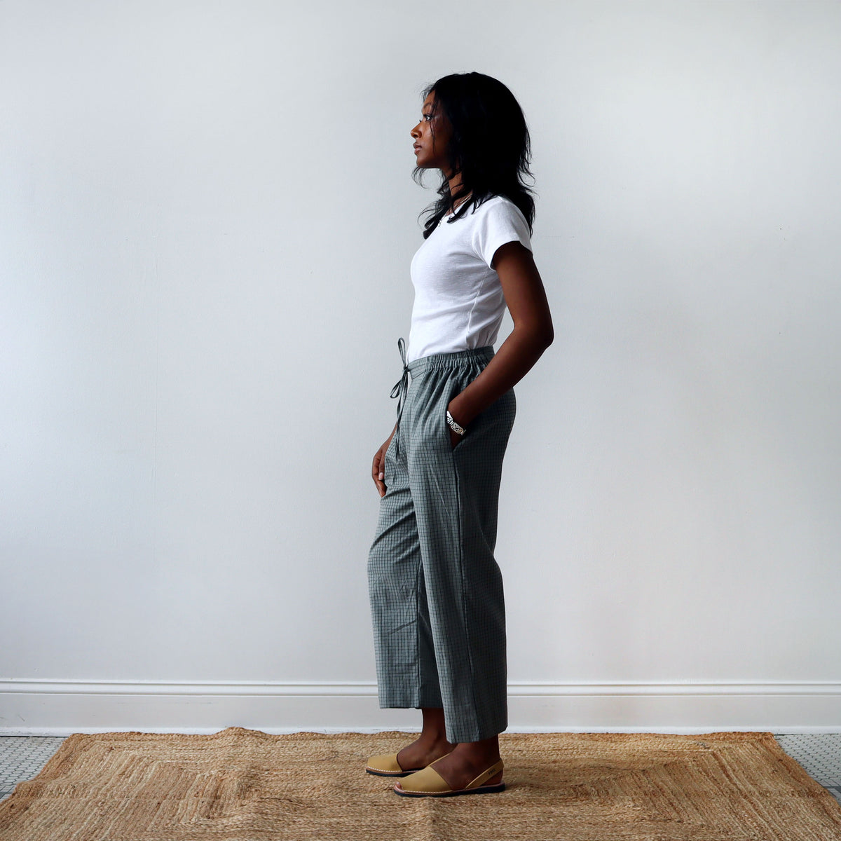 CA Pull On Pant - Moss Plaid