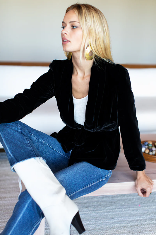 Paris Jacket - Black Silk Velvet
