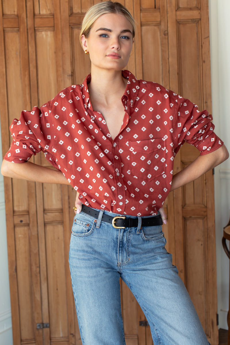 Ryan Shirt - Antique Rouge Diamonds Organic